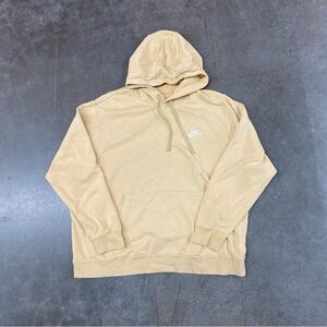Nike Beige Pullover Hoodie XXL Cream Small Swoosh Sweatshirt